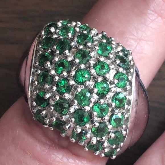 Jewelry - Midcentury Sterling and rhinestone cocktail ring